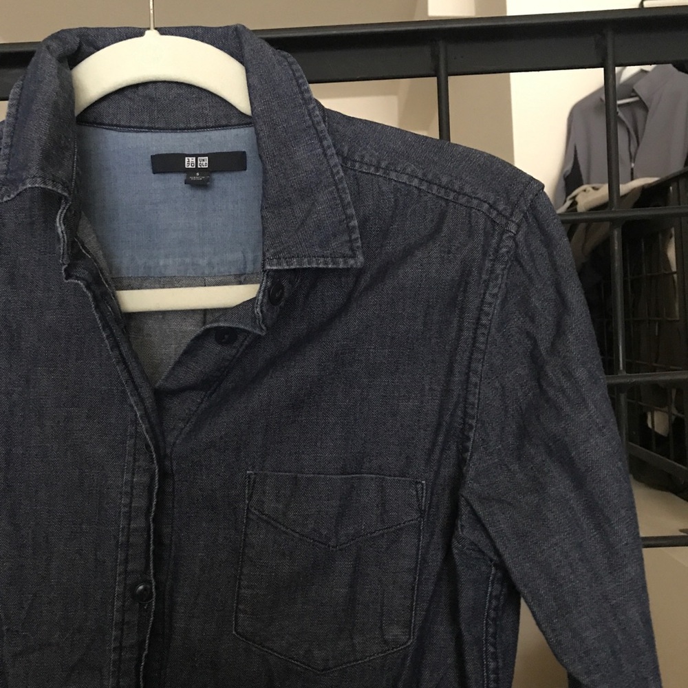 Uniqlo dark denim shirt